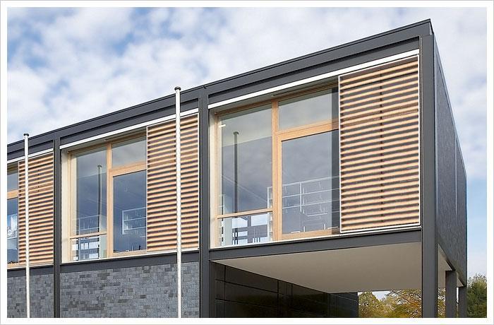 Renson HOLZ ALU Schiebeläden mit Lamellen aus Holz - viele weitere Designvarianten