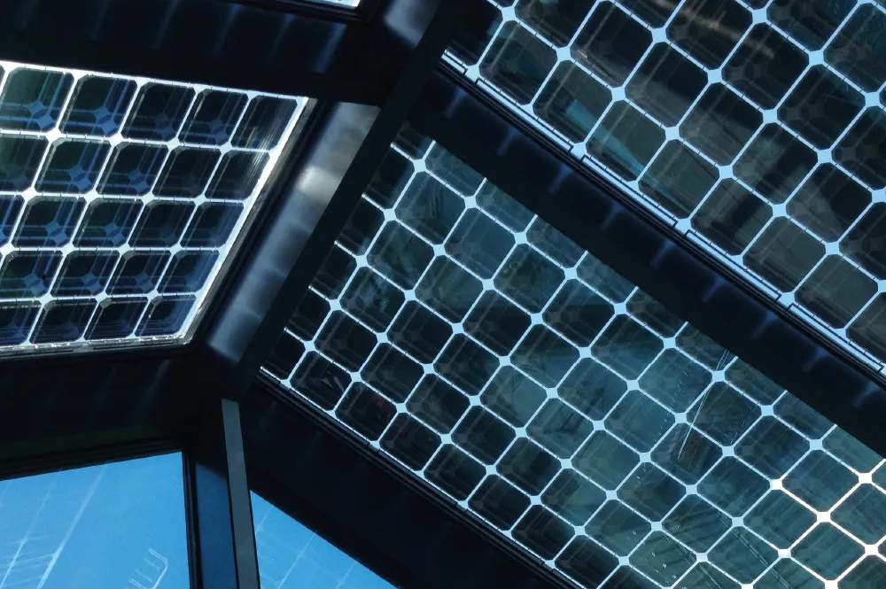 Terrassendach Glas Pv-Paneele Energiequelle