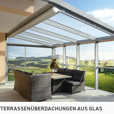 terrassenverglasung aus Glas